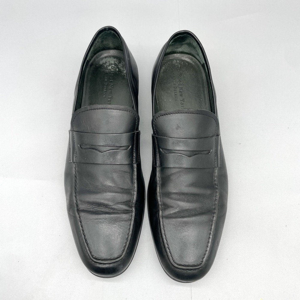 To Boot New York Adam Derrick Mens 11 Penny Loafers Black Leather Slip On Shoes